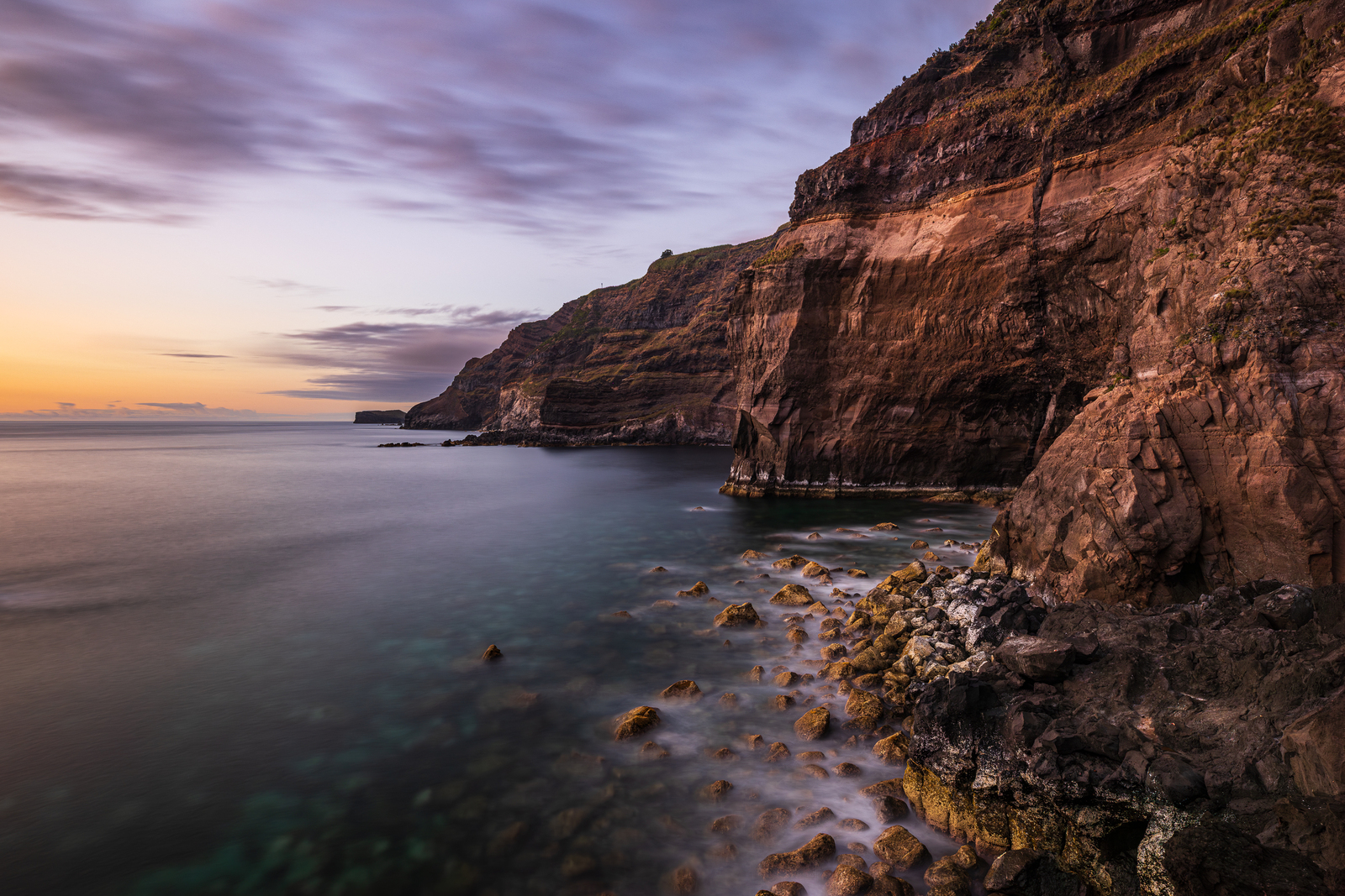 Cliffs Immersed in Golden Shadows